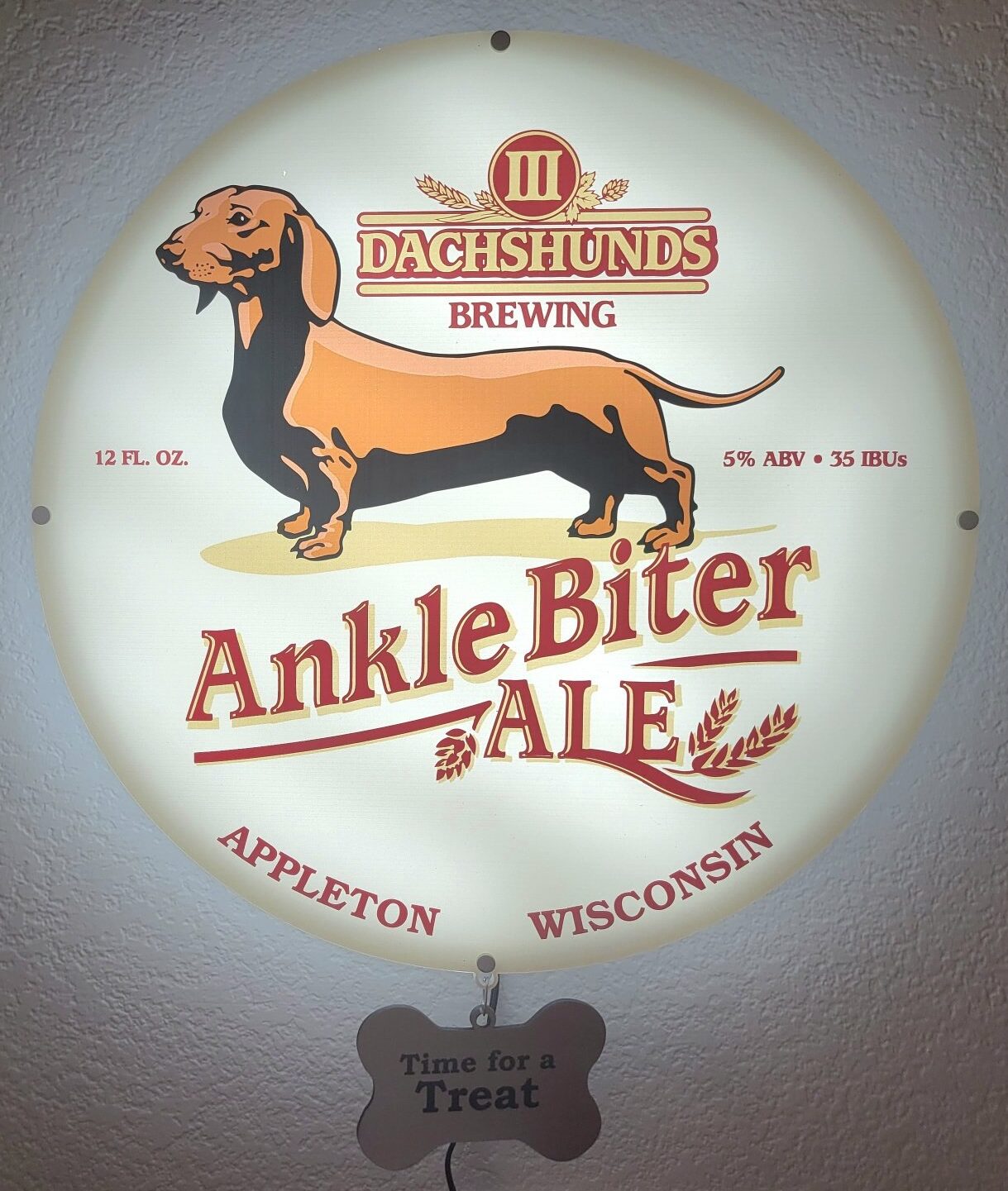 Ankle Biter Ale LED Illuminated Sign - III Dachshunds Brewing