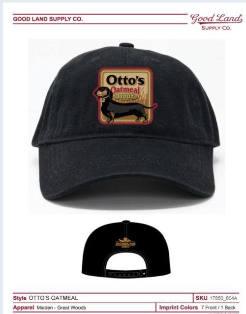 Otto's Oatmeal Stout Hat-Black-New!